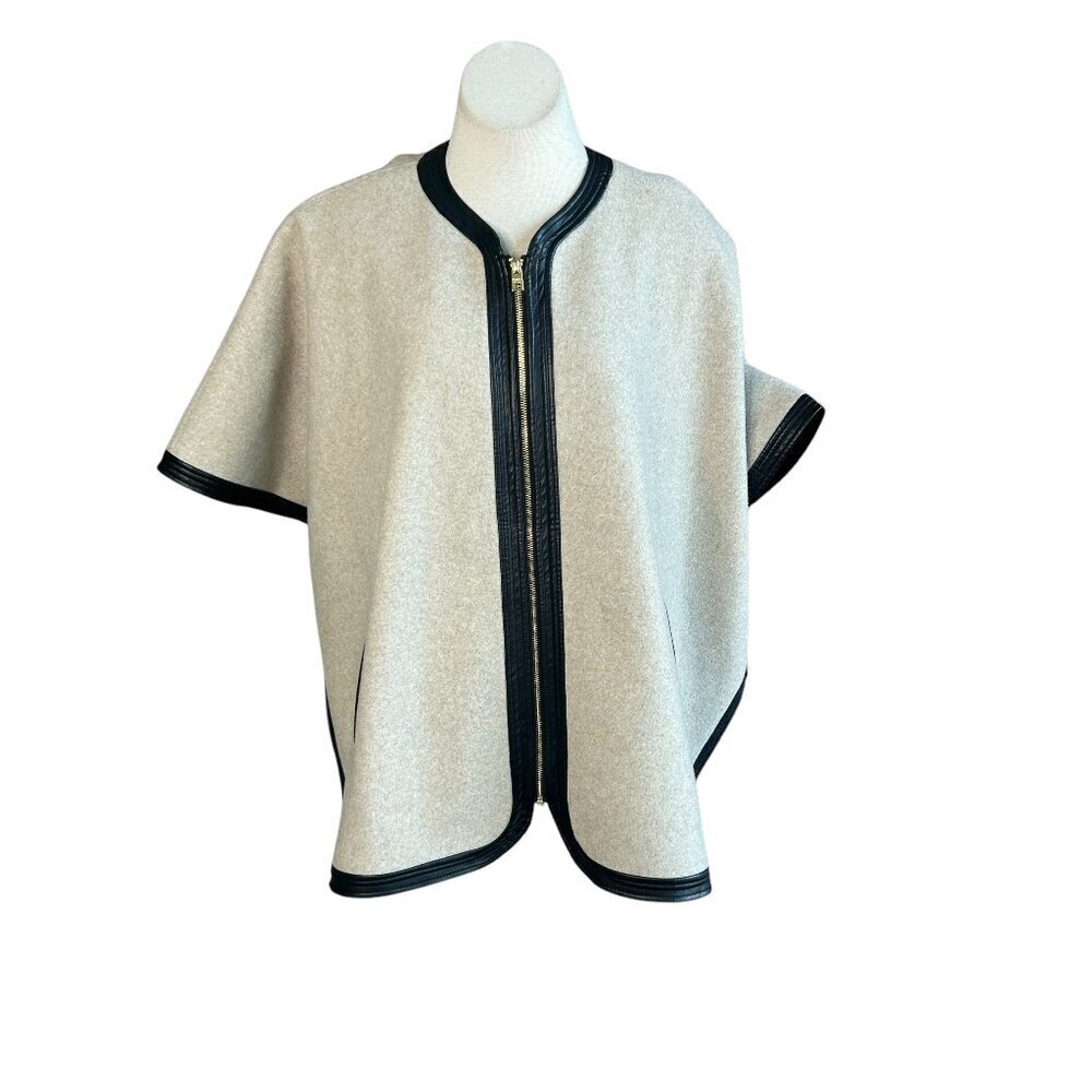 Marc New York Full Zip Poncho Jacket With Black Trim